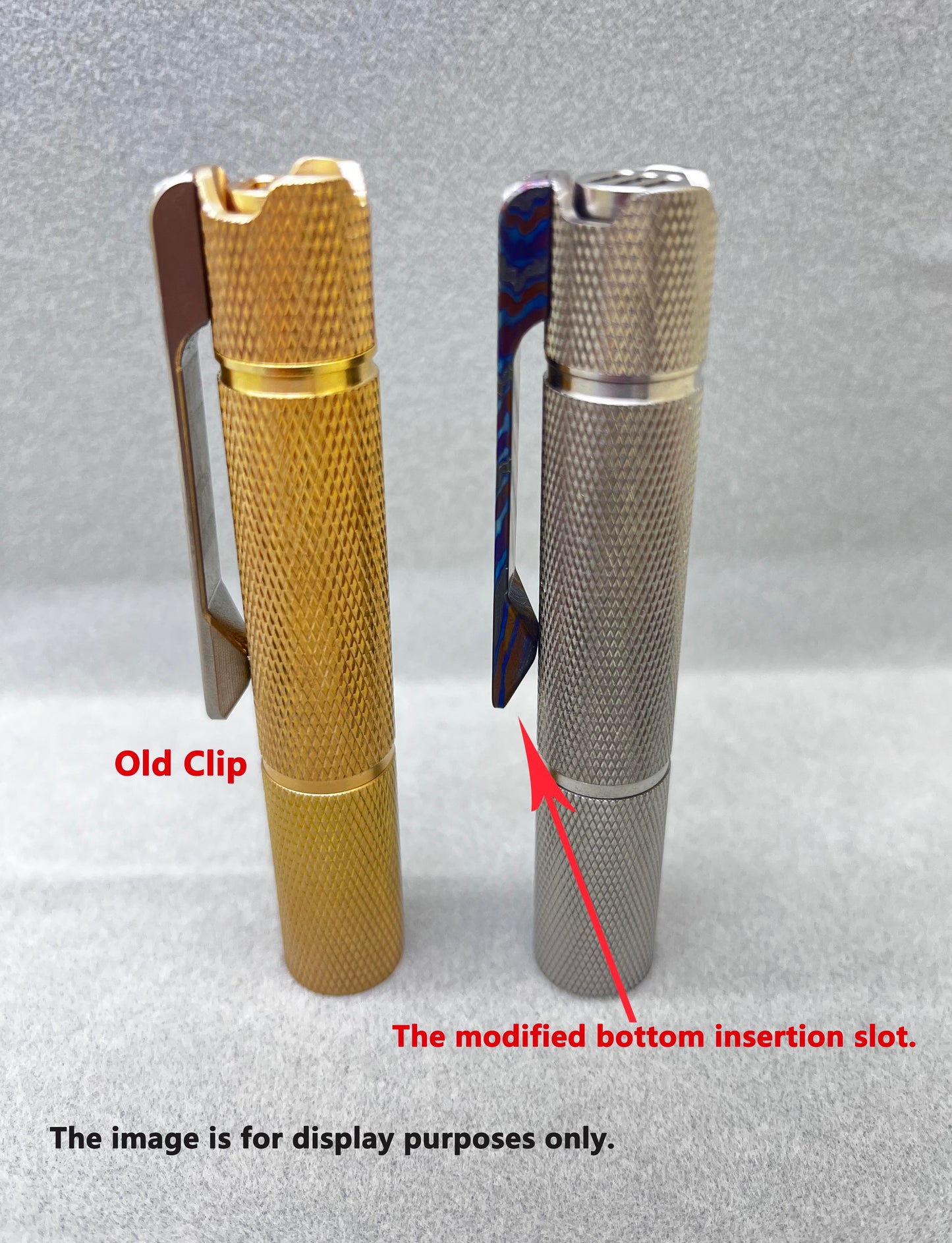 Edoluc Knruly10440/Loong/18350 Flashlight Zirconium Ti Clip with 2pc screws of T8- 2#-56