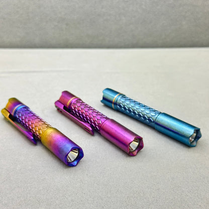 Edoluc 10440/AAA Loong-01 Crystal Titanium EDC Flashlight with Type C Battery