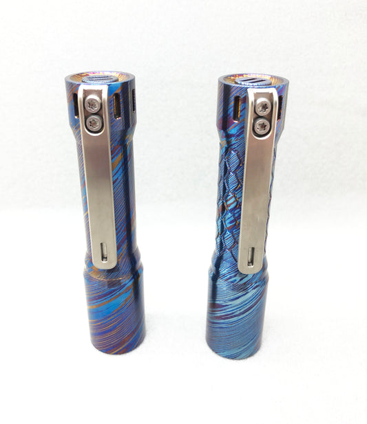 EDOLUC Glow arrow AA Flashlight Timascus Smooth / Loong 14500 with Type-C 14500 Battery