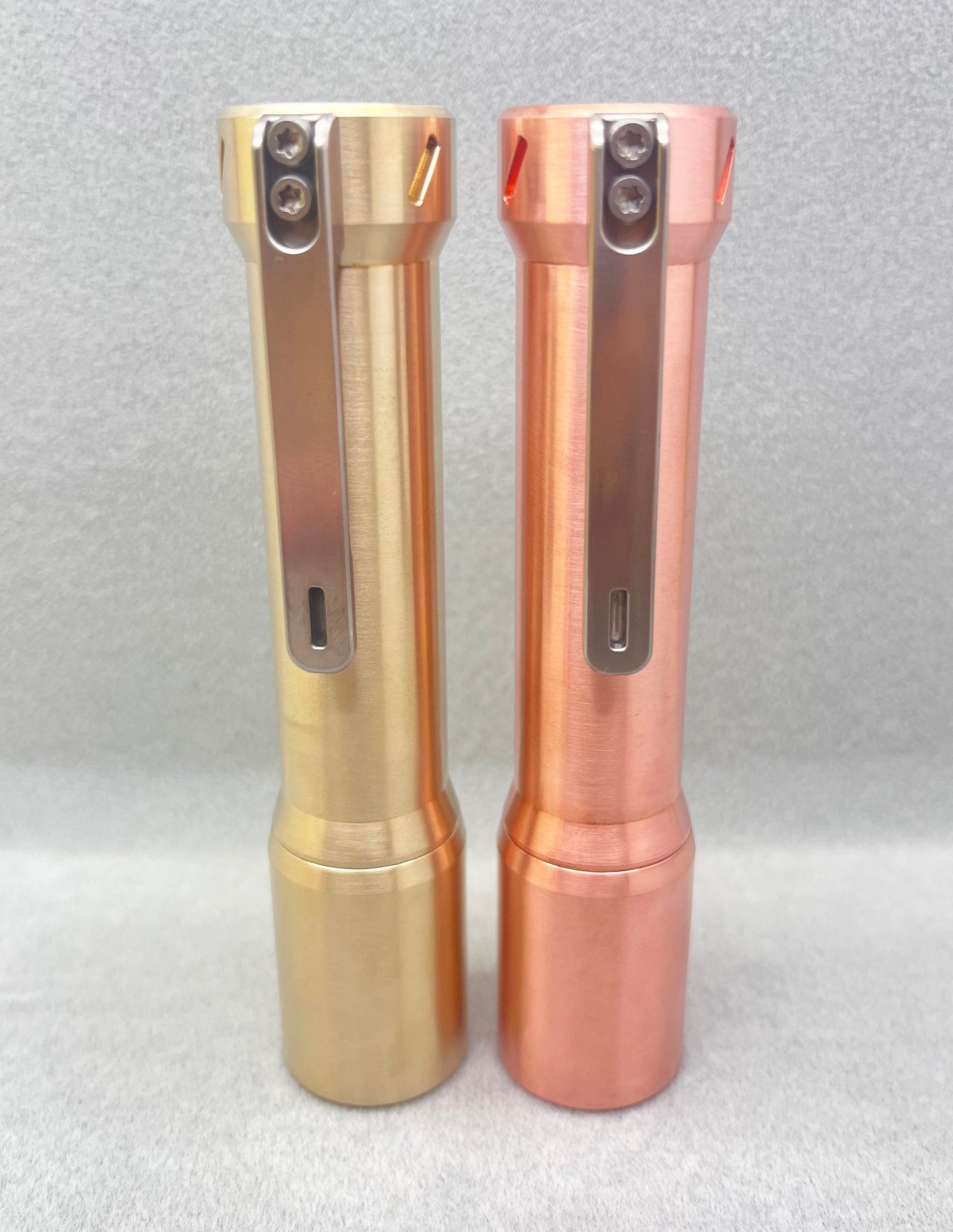 Glow Arrow Brass/Copper 18650JM Flashlight  NiChia 519A 4000K/ 5000K/ XPL 6500K LED With Type-C Battery