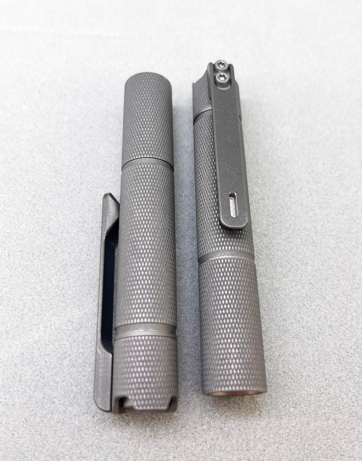 Edoluc knurly 10440/AAA Titanium Flashlight NiChia 519A 4000K,Cree XPL6500K LED with Titanium Clip