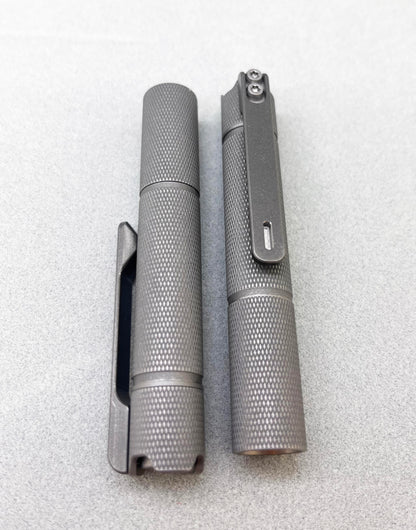 Edoluc knurly 10440/AAA Titanium Flashlight NiChia 519A 4000K,Cree XPL6500K LED with Titanium Clip