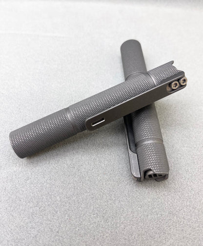 Edoluc knurly 10440/AAA Titanium Flashlight NiChia 519A 4000K,Cree XPL6500K LED with Titanium Clip