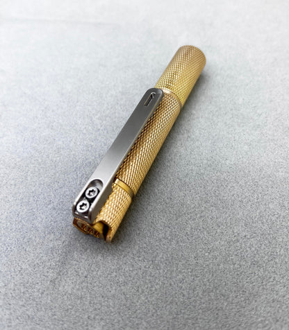 Edoluc Knurly 10440/AAA Brass Flashlight with Titanium Clip