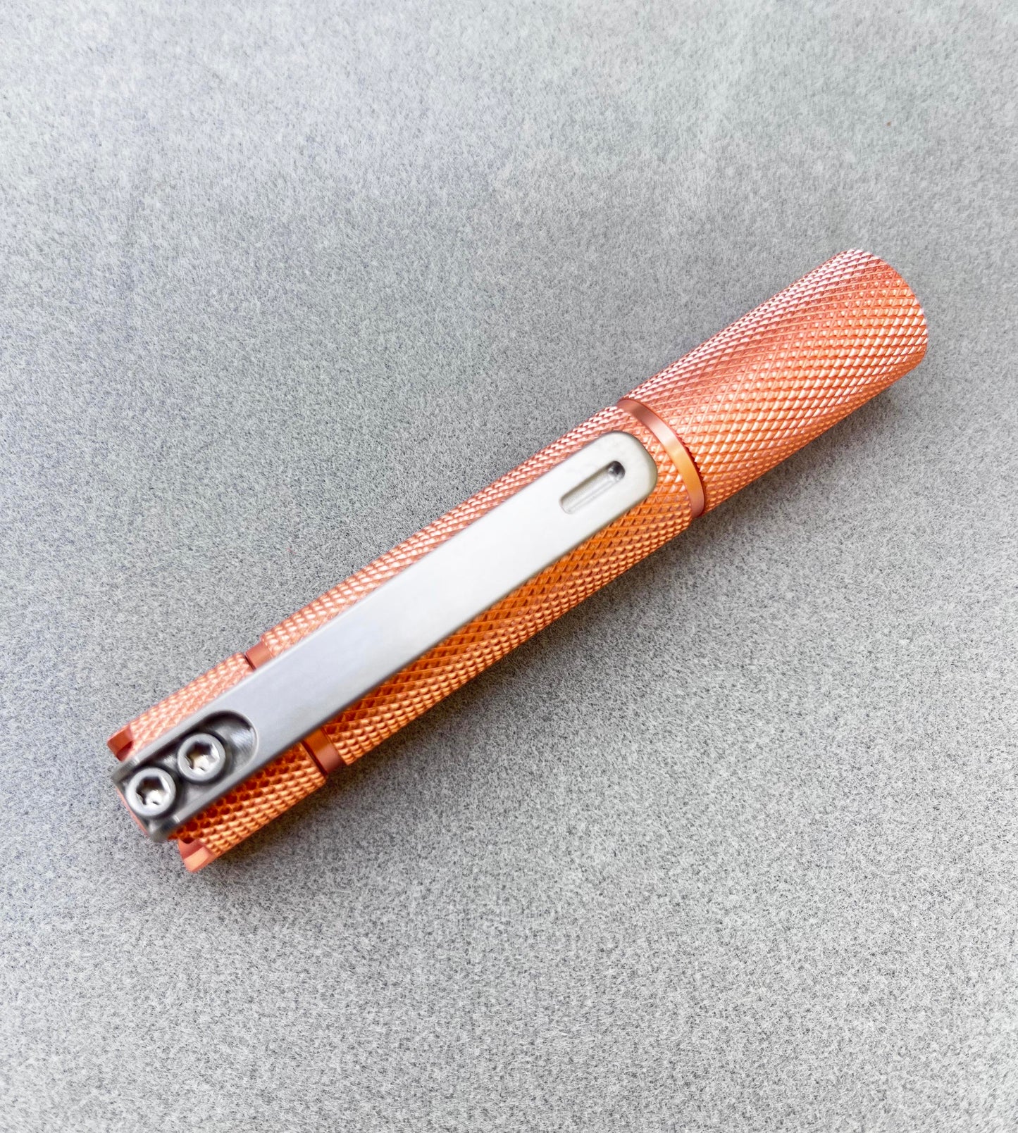 Edoluc Knurly 10440/AAA Copper Flashlight with Titanium Clip