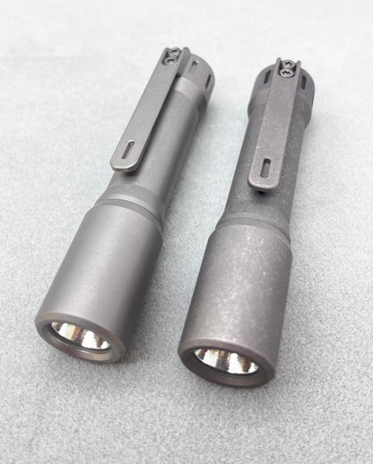 EDOLUC Glow arrow2.0 14500/AA EDC Flashlight Titanium Beadblasted/Stonewashed with Type-C Battery