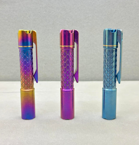 Edoluc 10440/AAA Loong-01 Crystal Titanium EDC Flashlight with Type C Battery