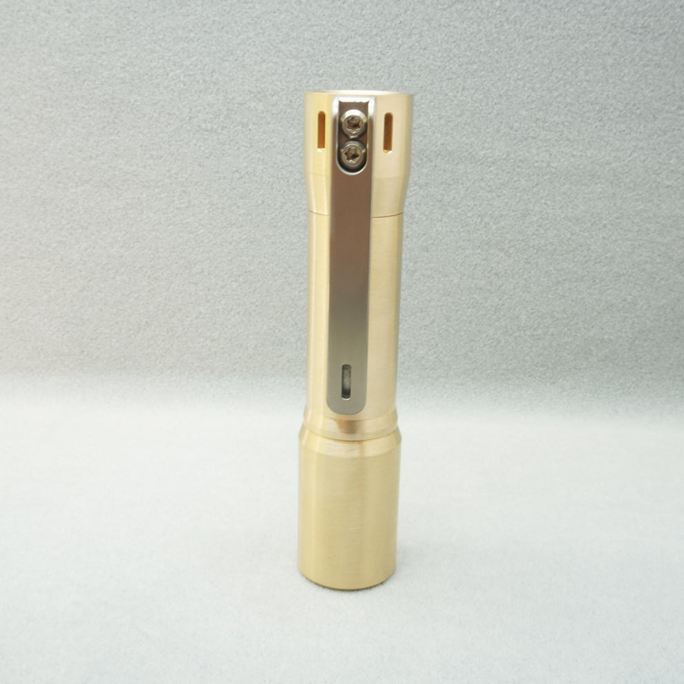 EDOLUC New Glow arrow EDC Flashlight Brass Smooth Nichia 519a 4000K R9 ...