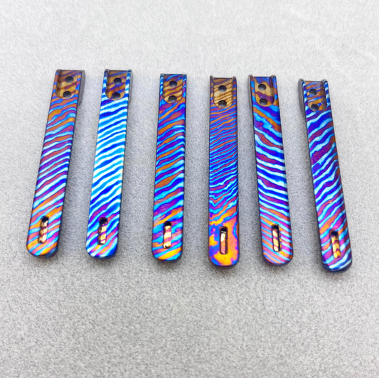Edoluc Glow Arrow Flashlight Zirconium Ti / Timascus/Zirconium Clip with 2pc screws of T8- 2#-56